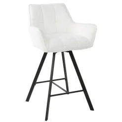 Wohnen Schwarze Möbel|Weiße Möbel*Barstuhl mit Drehgestell in Creme Boucle - Queen (2er Set)