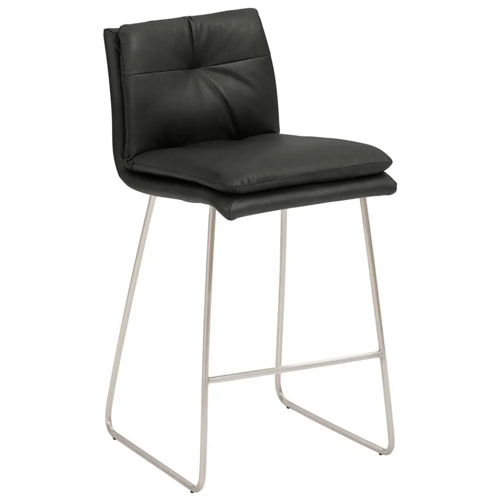 Wohnen Barhocker|Hocker*Barstuhl mit Kufengestell Edelstahl modern - Avila