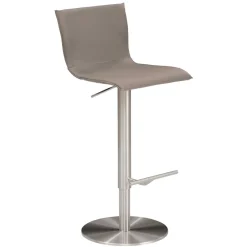 Wohnen Sessel & Hocker*Barstuhl mit Ledersitz in Taupe - Tanko