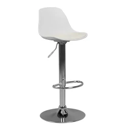 Wohnen Barhocker|Hocker*Barstuhl mit Schalensitz in Weiß & Chrom - Vorgaz