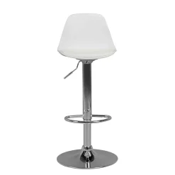 Wohnen Barhocker|Hocker*Barstuhl mit Schalensitz in Weiß & Chrom - Vorgaz