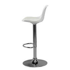 Wohnen Barhocker|Hocker*Barstuhl mit Schalensitz in Weiß & Chrom - Vorgaz
