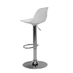 Wohnen Barhocker|Hocker*Barstuhl mit Schalensitz in Weiß & Chrom - Vorgaz