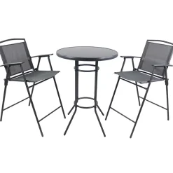 Wohnen Sitzgruppe|Balkonmöbel*Bartisch & Bar-Klappstühle Set - Irvine (dreiteilig)