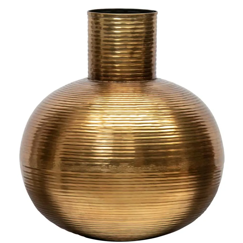 Wohnen Vasen*Bauchige Vasen in Altmessingfarben - Miriam (2er Set)