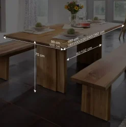 Wohnen Naturholzmöbel|Massivholzmöbel*Baumesstisch aus Wildeiche Massivholz - Cantinos