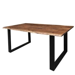 Wohnen Naturholzmöbel|Massivholzmöbel*Baumkante Designtisch aus Akazie in Nussbaumfarben - Ondeon