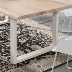 Wohnen Baumkante Esstisch & Bank in White Wash - Tilveta (zweiteilig)