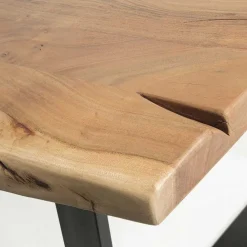 Wohnen Schwarze Möbel|Naturholzmöbel*Baumkante Esstisch aus Akazie massiv - Dumassa