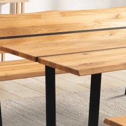 Wohnen Naturholzmöbel|Tische*Baumkante Esszimmertisch aus Wildeiche massiv - Jessmine