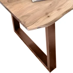 Wohnen Braune Möbel|Loft Möbel*Baumkante Esszimmertisch mit U-Gestell Braun - Jeguta