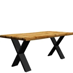 Wohnen Massivholzmöbel|Küchentische*Baumkante Tisch mit X-Füßen in 12 Größen - Isacco