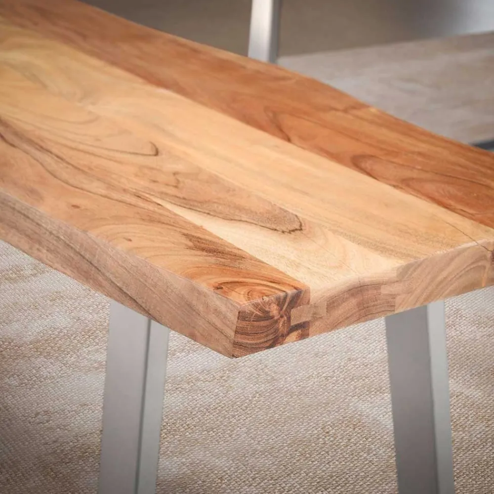 Wohnen Loft Möbel|Industrial Möbel*Baumkanten Essbank aus Akazie Massivholz - Yukon