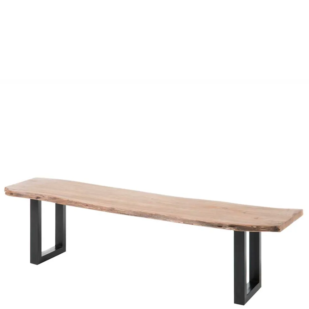 Wohnen Baumkanten Esstisch Bank aus Akazie geölt - Ludias