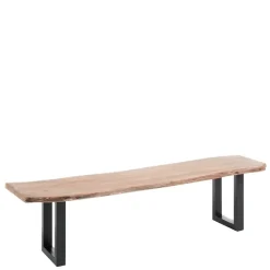 Wohnen Baumkanten Esstisch Bank aus Akazie geölt - Ludias