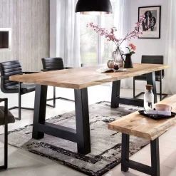 Wohnen Baumkanten Esstisch Morienta aus Eiche massiv