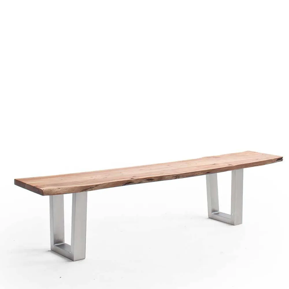 Wohnen Baumkanten Esstischbank mit Trapez-Bügelbeinen - Zolitaria