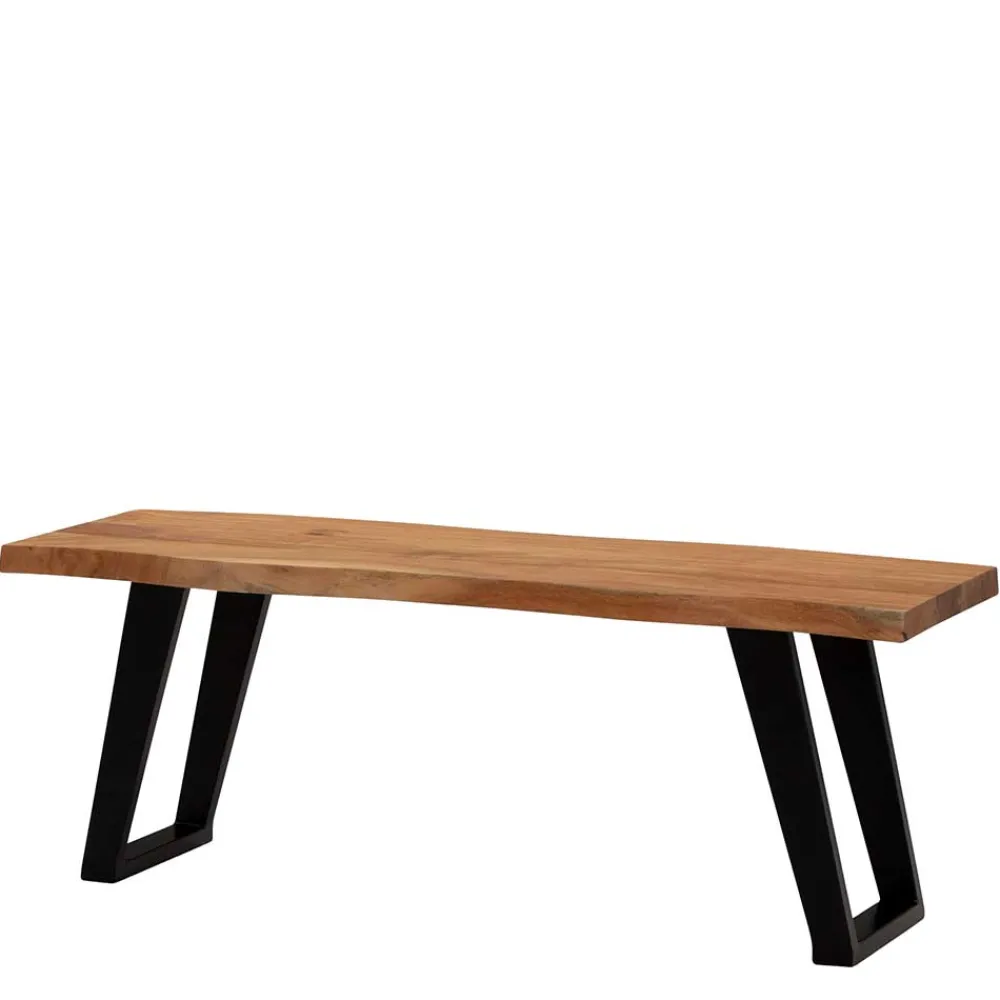 Wohnen Küchenbänke|Esszimmerbänke*Baumkanten Flurbank aus Akazie Massivholz - Reggio