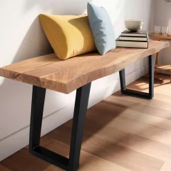 Wohnen Küchenbänke|Esszimmerbänke*Baumkanten Flurbank aus Akazie Massivholz - Reggio