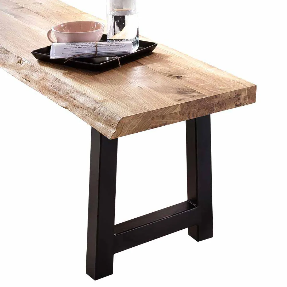 Wohnen Baumkantenbank Morienta aus Eiche massiv