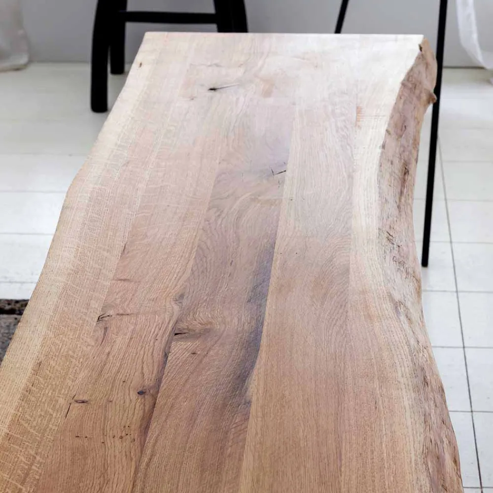 Wohnen Baumkantenbank Morienta aus Eiche massiv