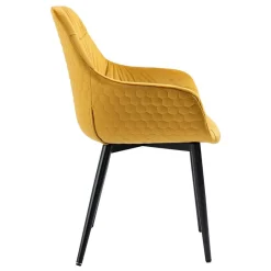 Wohnen Baumkanten-Esstisch und Samtstühle - Drobeta (fünfteilig)