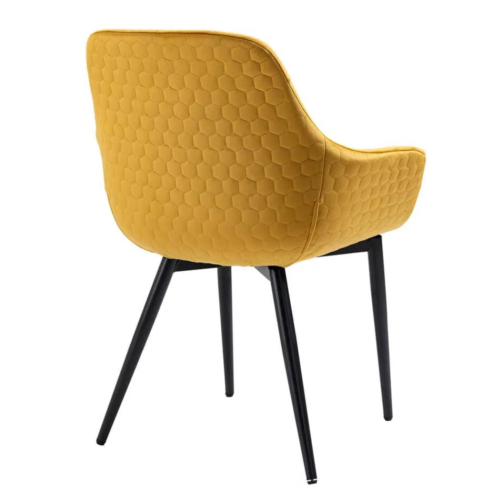 Wohnen Baumkanten-Esstisch und Samtstühle - Drobeta (fünfteilig)