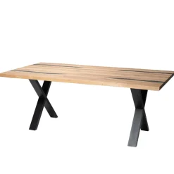 Wohnen Schwarze Möbel|Naturholzmöbel*Baumkantentisch aus Eiche mit Epoxid-Harz - Slavidra