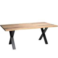 Wohnen Schwarze Möbel|Naturholzmöbel*Baumkantentisch aus Eiche mit Epoxid-Harz - Slavidra