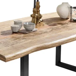 Wohnen Loft Möbel|Industrial Möbel*Baumkantentisch aus Mangobaum Massivholz - Danae