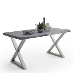 Wohnen Naturholzmöbel|Massivholzmöbel*Baumkantentisch mit X-Gestell - Jucaras