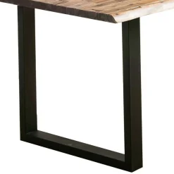 Wohnen Baumkantentisch und Samtstühle Set - Omanu (fünfteilig)