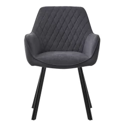 Wohnen Baumkantentisch und Samtstühle Set - Omanu (fünfteilig)