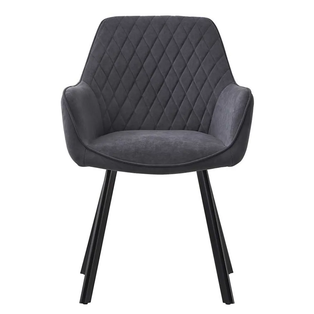 Wohnen Baumkantentisch und Samtstühle Set - Omanu (fünfteilig)