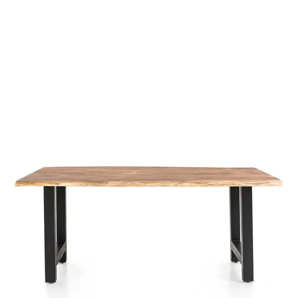 Wohnen Sitzgruppe*Baumkantentisch und Tischsessel Set - Eulena (fünfteilig)