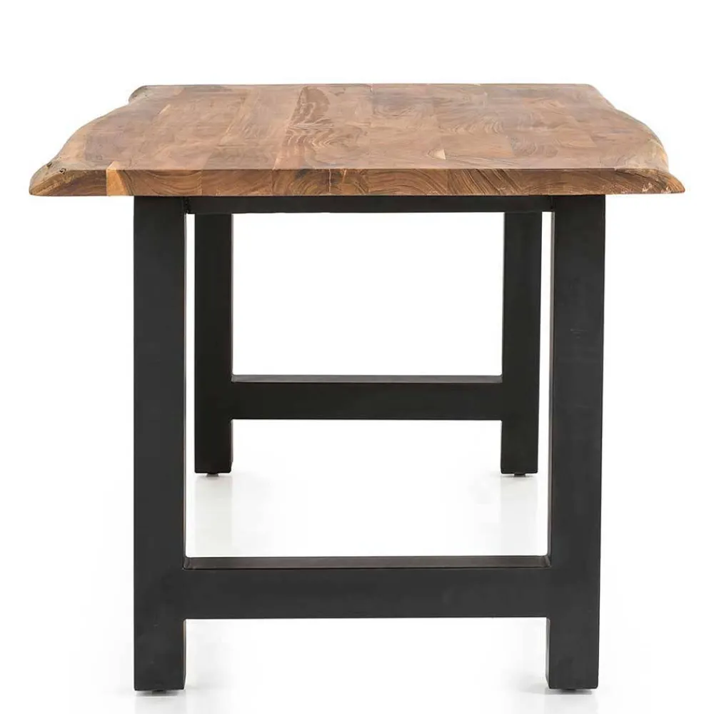 Wohnen Sitzgruppe*Baumkantentisch und Tischsessel Set - Eulena (fünfteilig)