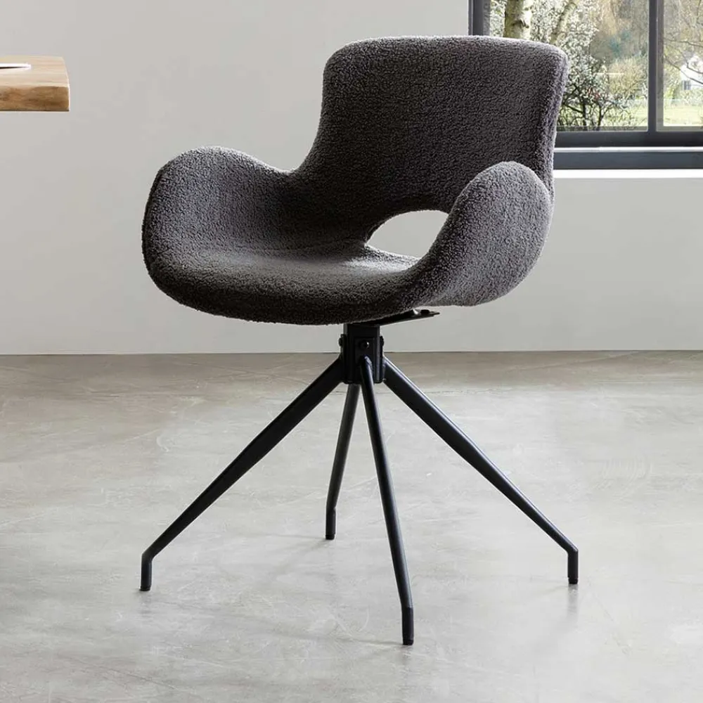 Wohnen Sitzgruppe*Baumkantentisch und Tischsessel Set - Eulena (fünfteilig)