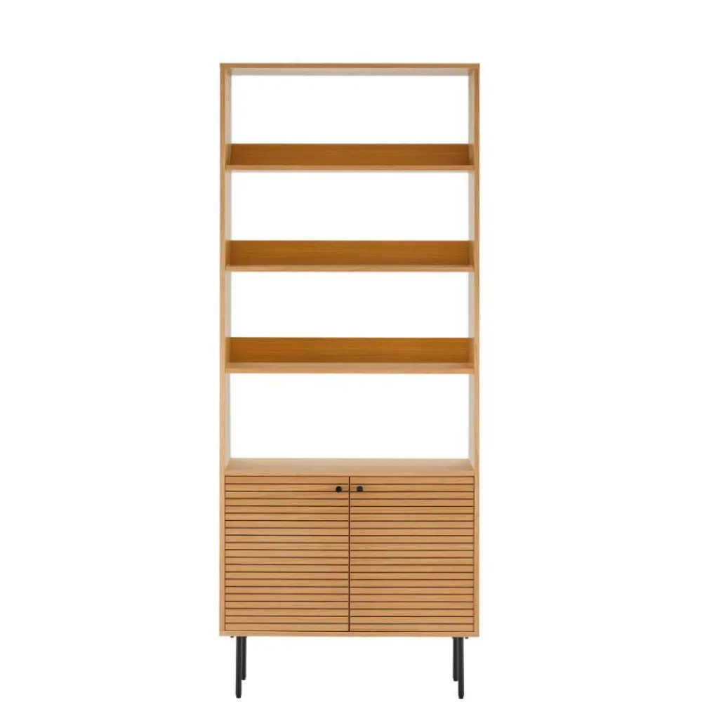 Wohnen Retro Möbel|Wohnzimmer-Regale*Bücherregal mit Eiche Furnier - Virona