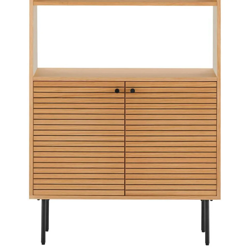 Wohnen Retro Möbel|Wohnzimmer-Regale*Bücherregal mit Eiche Furnier - Virona