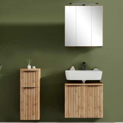 Wohnen Beckenschrank & Spiegelschrank & Unterschrank - Crystoga (dreiteilig)