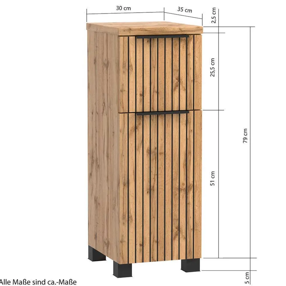 Wohnen Beckenschrank & Spiegelschrank & Unterschrank - Crystoga (dreiteilig)