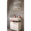 Wohnen Glasmöbel|Badezimmer Komplett*Beckenunterschrank und Spiegel Set - Harmone (zweiteilig)