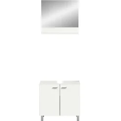 Wohnen Glasmöbel|Badezimmer Komplett*Beckenunterschrank und Spiegel Set - Harmone (zweiteilig)