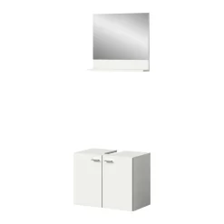 Wohnen Glasmöbel|Badezimmer Komplett*Beckenunterschrank und Spiegel Set - Harmone (zweiteilig)