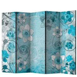 Wohnen Paravents*Bedruckte Trennwand mit Narzissen Motiv in Blau - Funtana