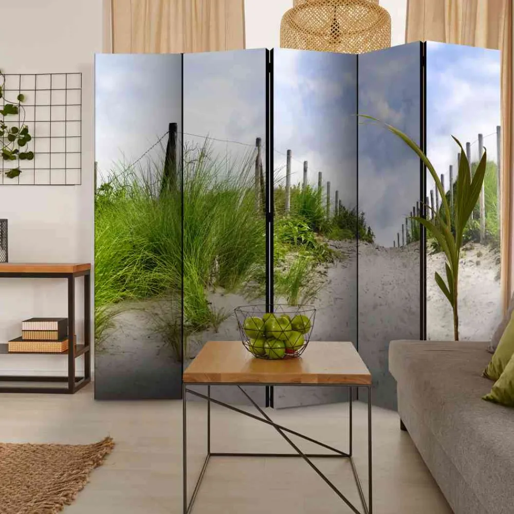 Wohnen Bedruckter Bild Paravent Dünenweg - Veccio