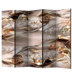 Wohnen Bedruckter Paravent in Braun & Grau - Vannos