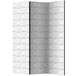 Wohnen Bedruckter Paravent in Kachel Optik Weiß Hellgrau - Pelevas