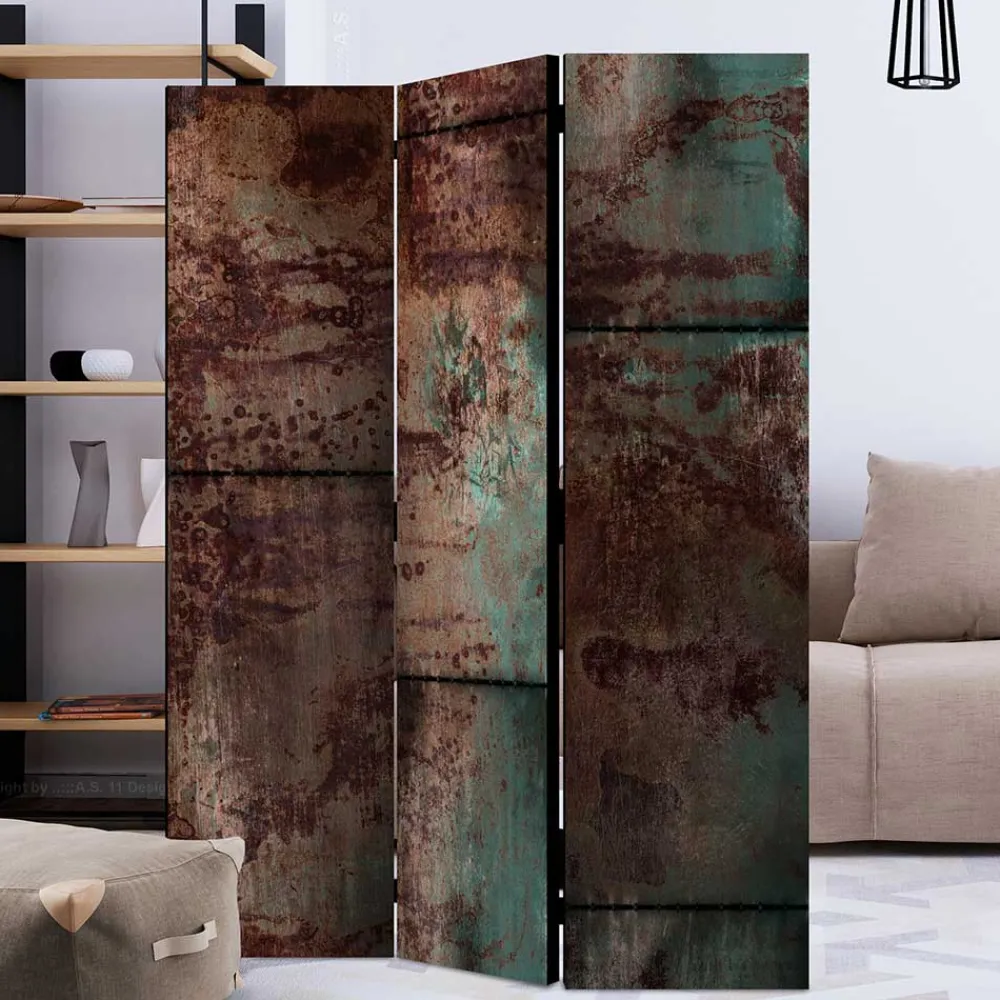 Wohnen Bedruckter Paravent in Metallstruktur Optik - Save