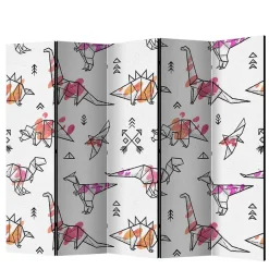 Kinder Wohnen Bedruckter Paravent mit Origami Dinos - LittleBill